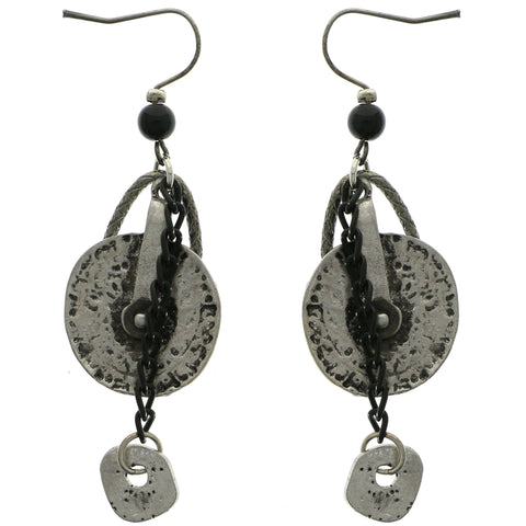 Mi Amore Dangle-Earrings Silver-Tone/Black