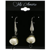 Mi Amore Dangle-Earrings Silver-Tone/White