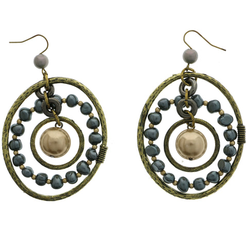 Mi Amore Dangle-Earrings Gold-Tone/Gray
