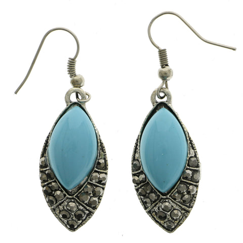 Mi Amore Dangle-Earrings Silver-Tone/Blue