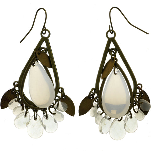 Mi Amore Teardrop Dangle-Earrings Gold-Tone/Clear