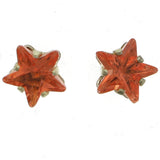 Mi Amore Star Stud-Earrings Orange/Gold-Tone