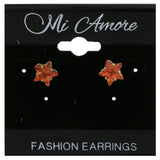 Mi Amore Star Stud-Earrings Orange/Gold-Tone