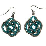 Mi Amore Knot Dangle-Earrings Blue/Silver-Tone