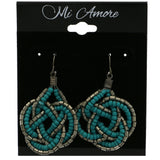 Mi Amore Knot Dangle-Earrings Blue/Silver-Tone