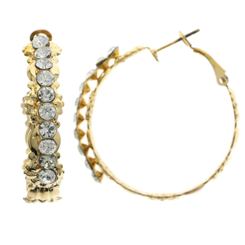 Mi Amore Flower Hoop-Earrings Gold-Tone