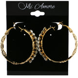 Mi Amore Flower Hoop-Earrings Gold-Tone