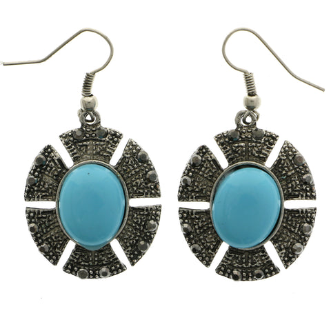 Mi Amore Dangle-Earrings Silver-Tone/Blue