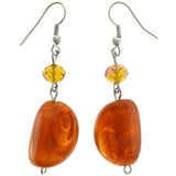 Mi Amore Dangle-Earrings Silver-Tone/Orange