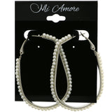 Mi Amore Hoop-Earrings White/Silver-Tone