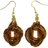 Mi Amore Knot Dangle-Earrings Gold-Tone/Brown