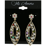 Mi Amore Flower Dangle-Earrings Silver-Tone/Multicolor