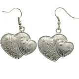 Mi Amore Heart Dangle-Earrings Silver-Tone