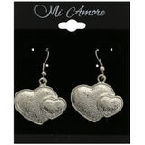 Mi Amore Heart Dangle-Earrings Silver-Tone
