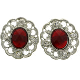 Mi Amore Stud-Earrings Silver-Tone/Red