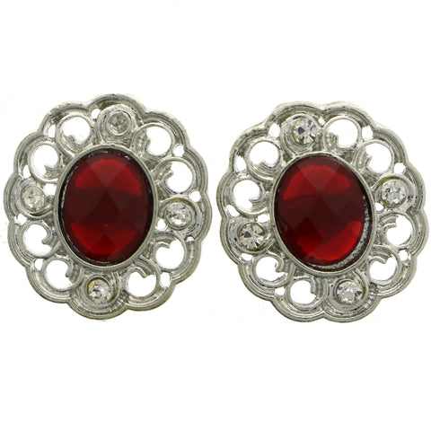 Mi Amore Stud-Earrings Silver-Tone/Red