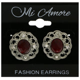 Mi Amore Stud-Earrings Silver-Tone/Red