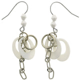 Mi Amore Chain Dangle-Earrings Silver-Tone/White