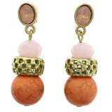 Mi Amore Dangle-Earrings Gold-Tone/Pink