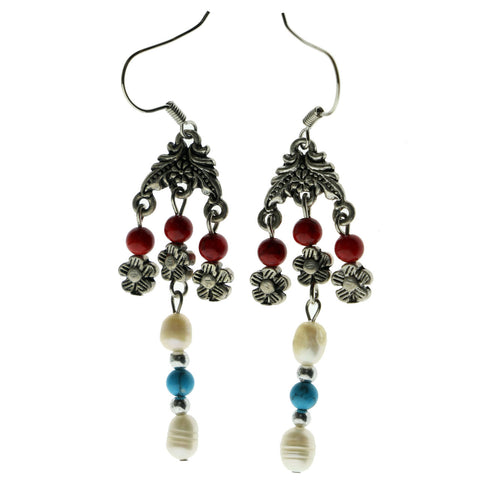 Mi Amore Drop-Dangle-Earrings Silver-Tone/Multicolor