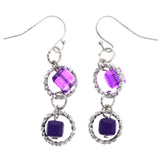 Mi Amore Dangle-Earrings Purple/Silver-Tone
