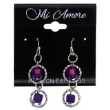 Mi Amore Dangle-Earrings Purple/Silver-Tone