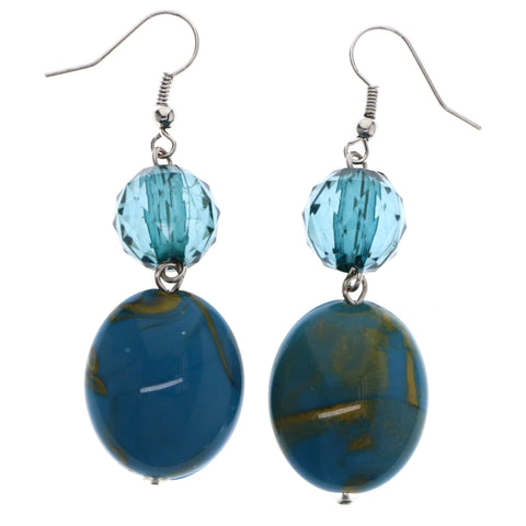 Mi Amore Dangle-Earrings Blue/Gold-Tone