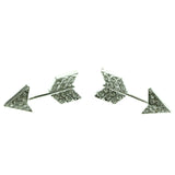 Silver-Tone Metal Arrow Stud-Earrings With Crystal Accents