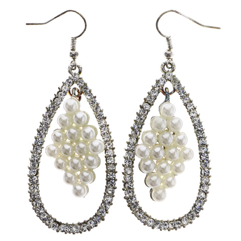 Mi Amore Dangle-Earrings White/Silver-Tone