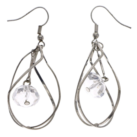 Mi Amore Dangle-Earrings Silver-Tone/Clear