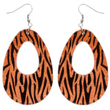 Mi Amore Zebra Stripe Dangle-Earrings Orange/Black