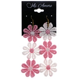 Mi Amore Flower Dangle-Earrings Pink/White