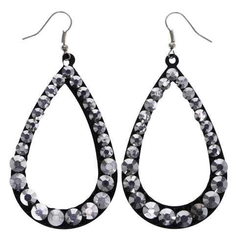 Mi Amore Dangle-Earrings Silver-Tone/Black
