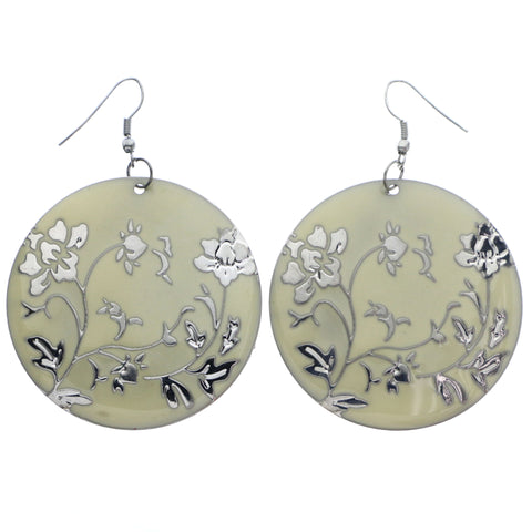 Mi Amore Flower Dangle-Earrings White/Silver-Tone