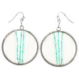 Mi Amore AB Finish Dangle-Earrings Green/White