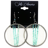 Mi Amore AB Finish Dangle-Earrings Green/White