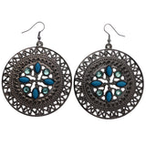 Mi Amore Dangle-Earrings Silver-Tone/Blue
