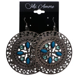 Mi Amore Dangle-Earrings Silver-Tone/Blue