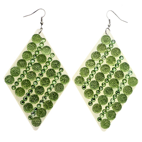 Mi Amore Dangle-Earrings Green/White