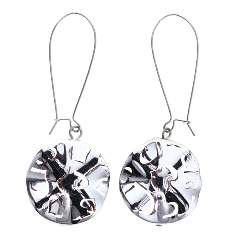 Mi Amore Heart Dangle-Earrings Silver-Tone/Clear