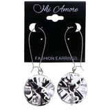Mi Amore Heart Dangle-Earrings Silver-Tone/Clear