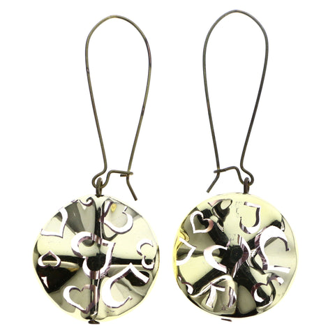 Mi Amore Heart Dangle-Earrings Gold-Tone/Clear