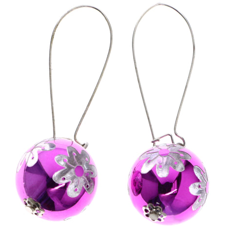 Mi Amore Flower Dangle-Earrings Pink/Silver-Tone