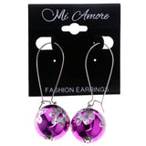 Mi Amore Flower Dangle-Earrings Pink/Silver-Tone