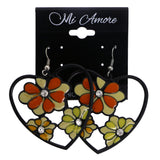 Mi Amore Heart Flower Dangle-Earrings Yellow & Black