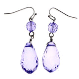 Mi Amore Dangle-Earrings Purple/Silver-Tone