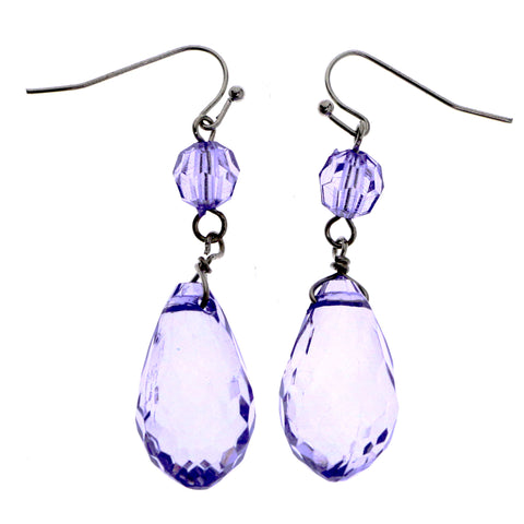 Mi Amore Dangle-Earrings Purple/Silver-Tone