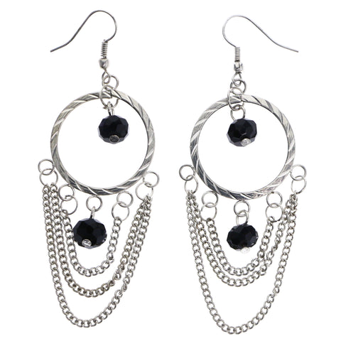 Mi Amore Dangle-Earrings Silver-Tone/Black