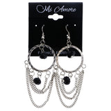 Mi Amore Dangle-Earrings Silver-Tone/Black