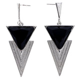 Mi Amore Drop-Dangle-Earrings Silver-Tone/Black